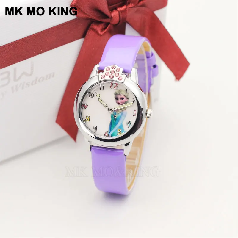 Роскошные детские часы со снежным льдом с рисунком принцессы из мультфильма