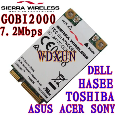 Новая беспроводная карта Sierra Gobi2000 3G Mini PCI-E для DELL ASUS TOSHIBA ACER SONY