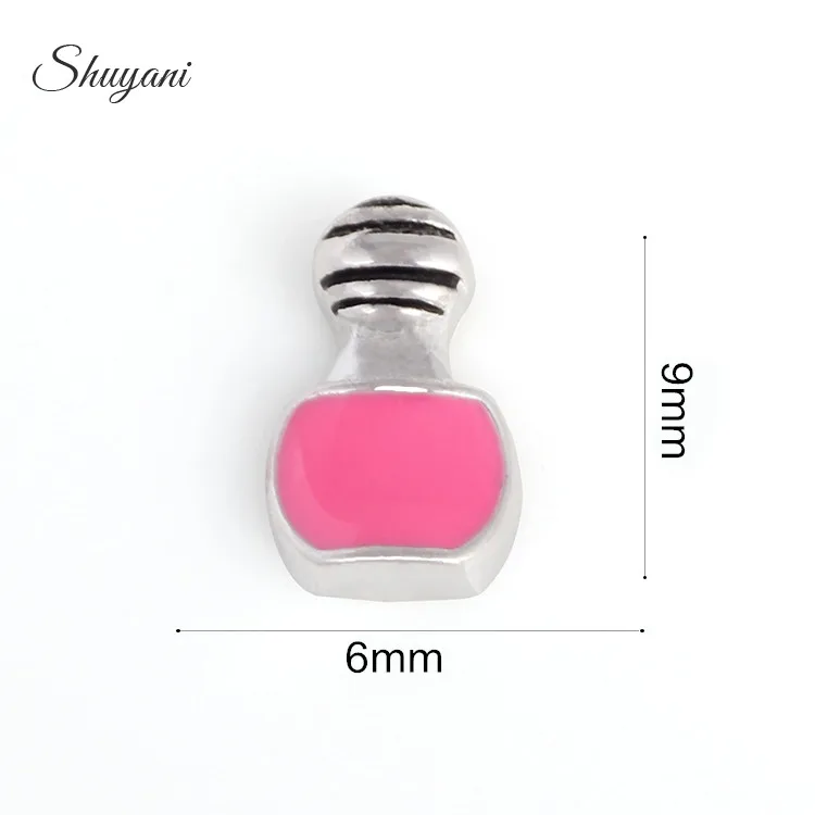 F211 новейшие 20 шт./лот Популярные розовые лаки для ногтей амулеты эмаль плавающий