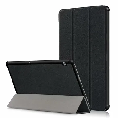 Ультратонкий чехол из искусственной кожи для huawei mediapad T5 AGS2-W09/L09/L03/W19 10," Чехол-подставка для планшета huawei mediapad T5 10 чехол - Цвет: hei se