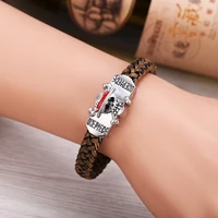 mengtuyi jewelry charm bracelets one piece luffy skeleton weave chain leather best gifts for men women