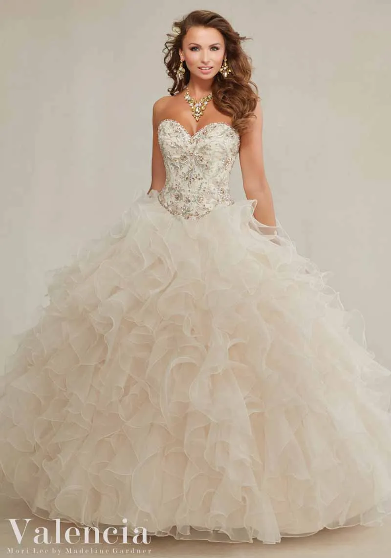 Вышивка и Бисероплетение на Раффлед Органзы Юбка Платья Quinceanera Бальное платье