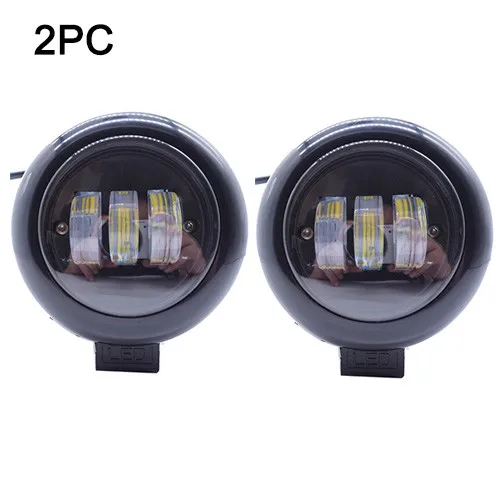 2pcs black 4,5 дюймов 30 Вт Автомобильный светодиодный свет работы светлые Противотуманные фары светодиодный внедорожный круглый светильник 4x4 поиск света для Jeep Лодки ATV SUV для грузовика трактора 12 В 24 В - Цвет: 2pcs black
