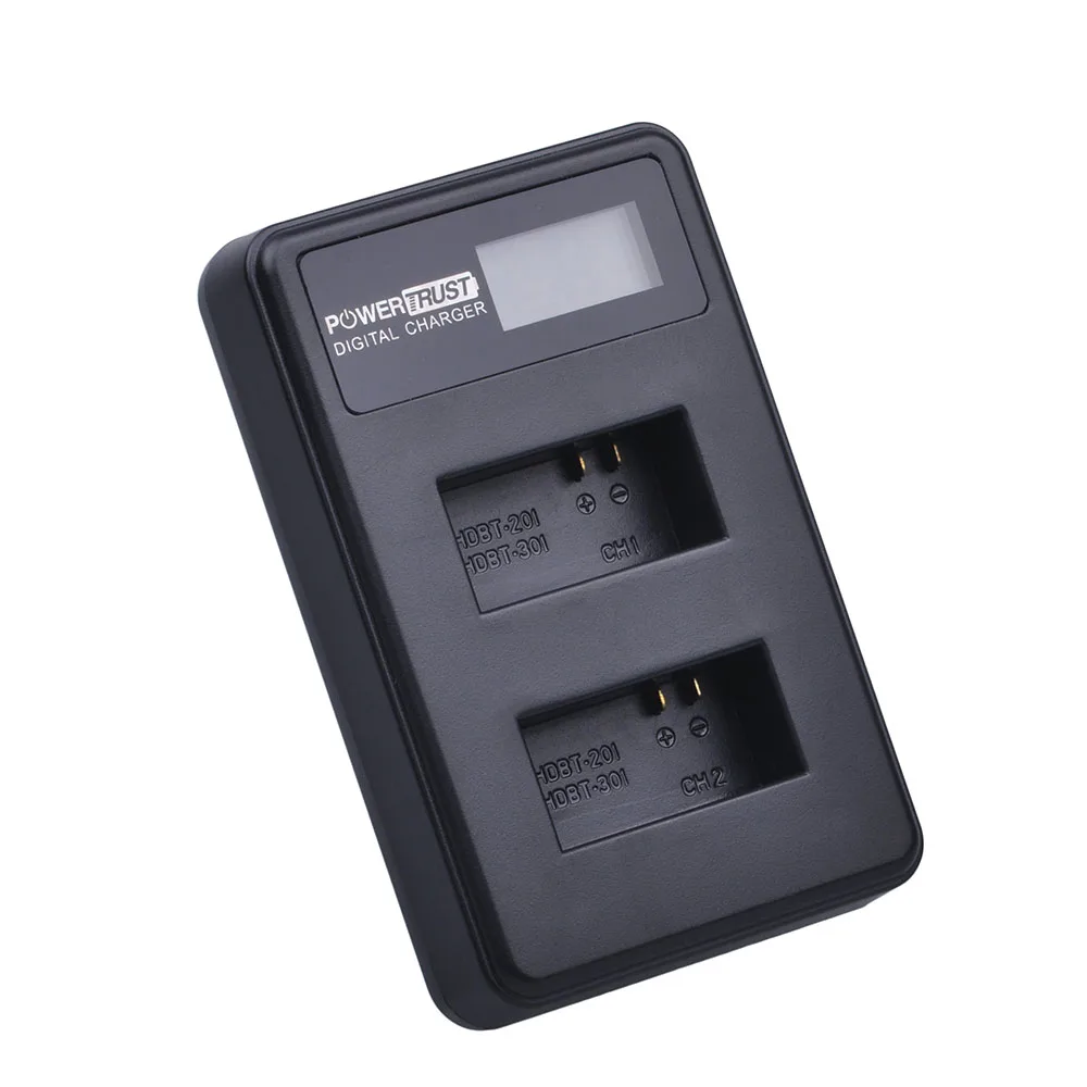 Powertrust 1 шт. для Gopro hero3 ЖК дисплей Dual USB зарядное устройство AHDBT 301 302 батарея