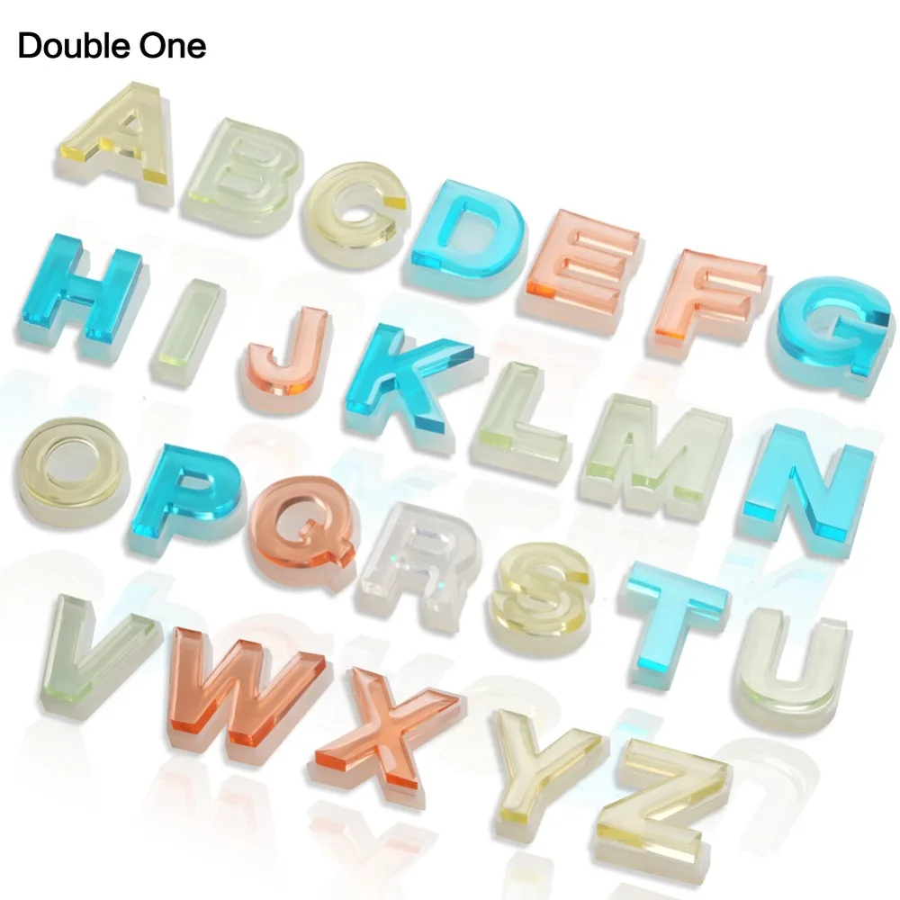 26 букв силиконовые 3D ювелирные изделия кристалл смолы плесень набор кубики