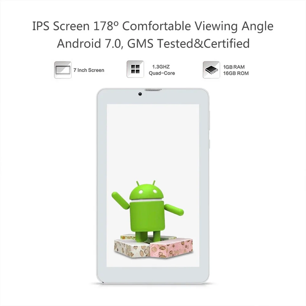 7 дюймов iRULU X67 телефон 3G вызов sim карты Phablet Android 0 FM Tablet PC 4 ядра 16 ГБ Bluetooth двойной