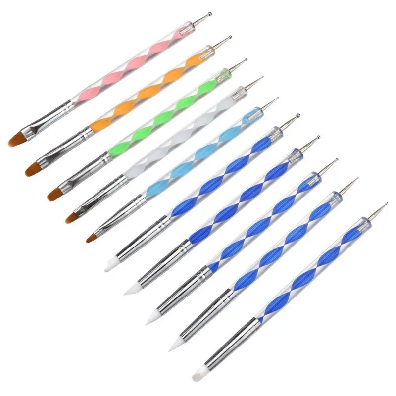 Горячая 10 шт инструменты для расчистки набор кистей рисования ногтей