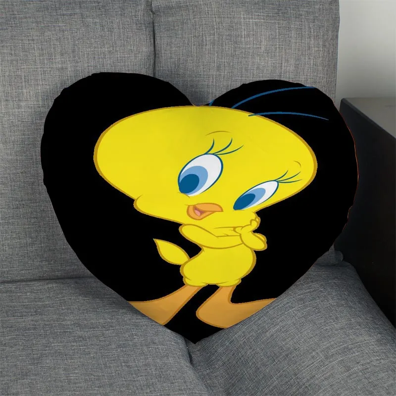 Pillow Case Птичка Твити подушка в форме сердечка выполненные на заказ Наволочка на молнии только покрыть без сердечника размер 41 x36cm, 47x42 см - Цвет: Pillow Case