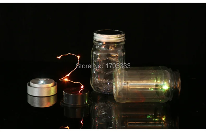 Меняющие цвет Серебристые крышки для банок с питанием от солнечных батарей