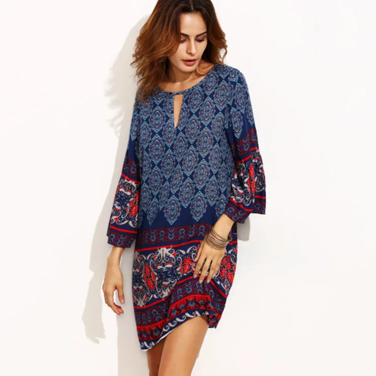 2017 Новая Мода восстановление древних способов платье с принтом плюс Размеры Для
