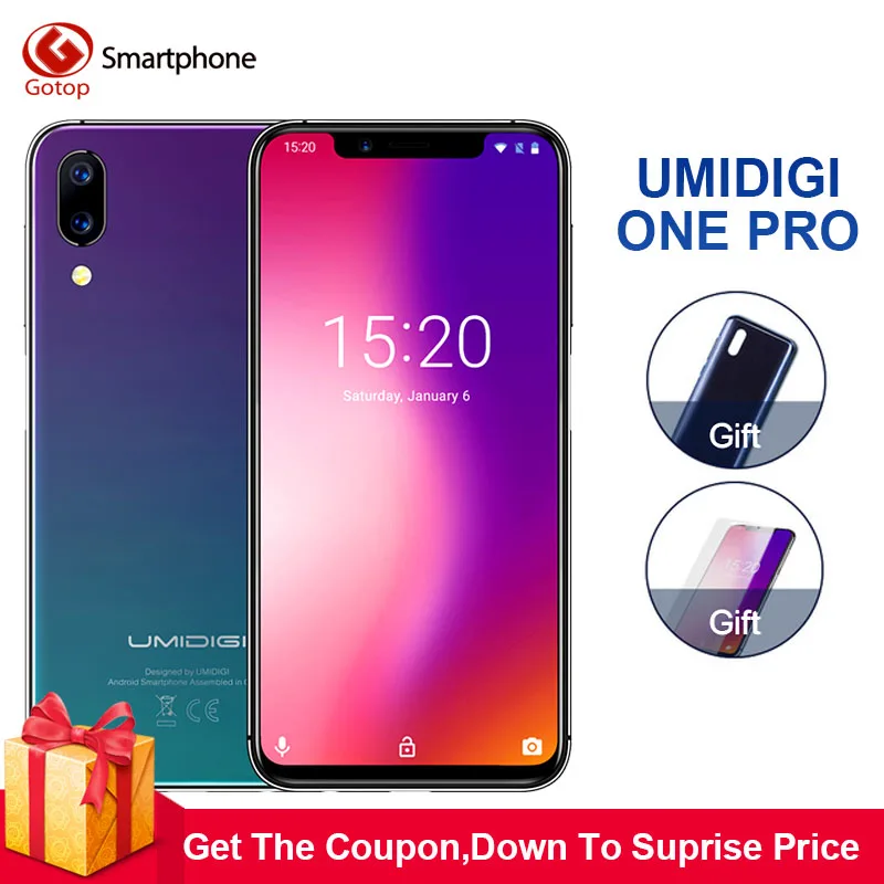 Umidigi One Pro 4G ram 64 ГБ rom 5 9 дюймов мобильный телефон Helio P23 четыре ядра Android 8 1 12 Мп + МП