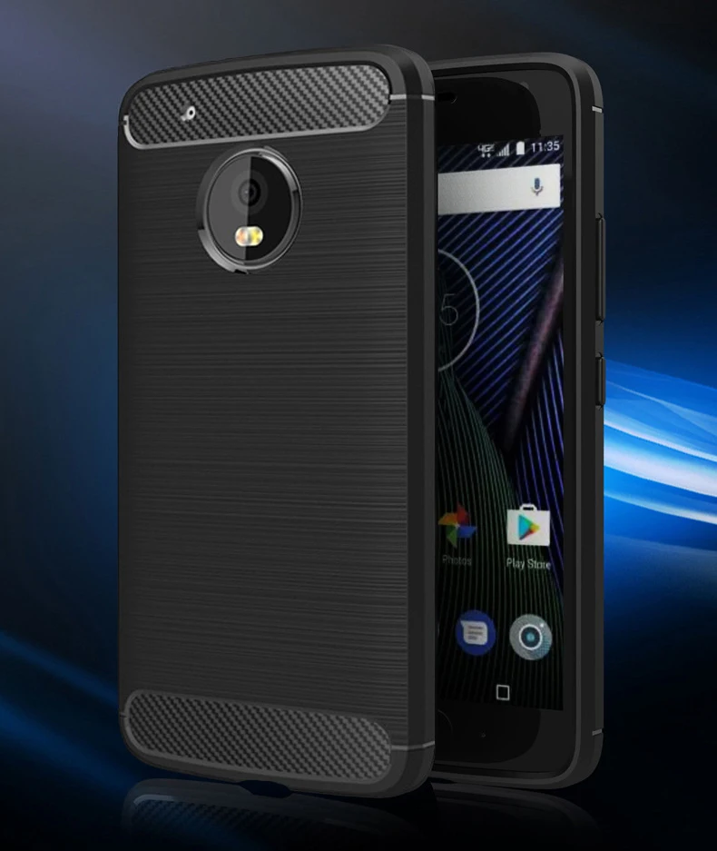Чехол QAZ Maggie для Motolora Moto G5 Plus силиконовый мягкий ТПУ Матовый чехол из углеродного