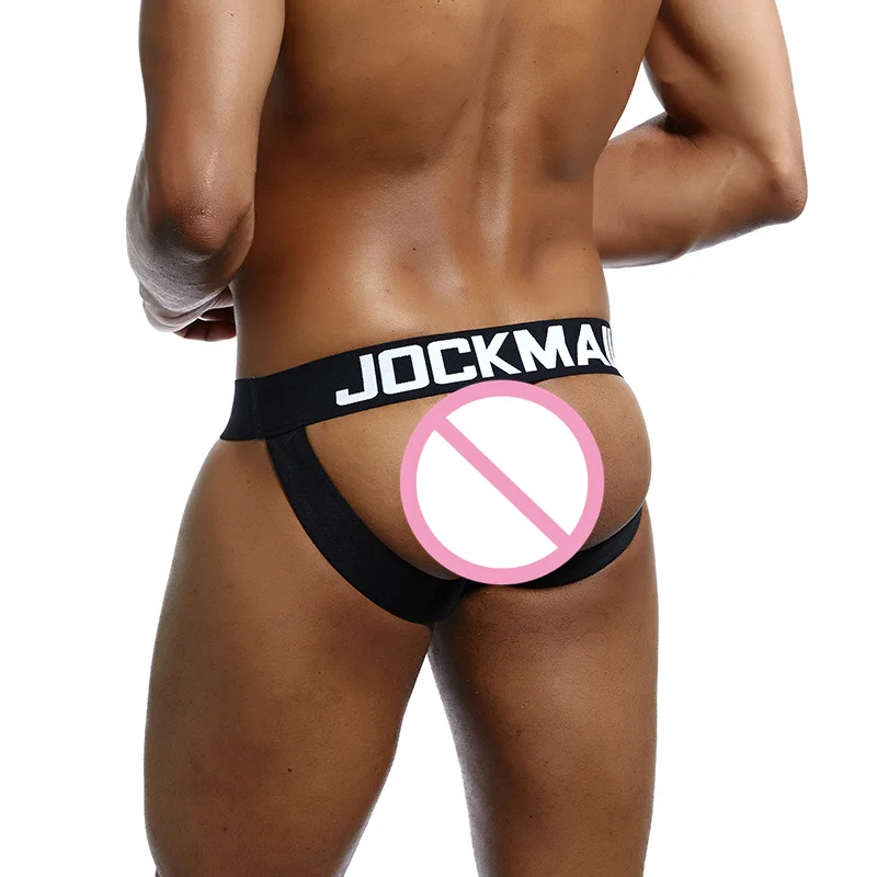 Мужские трусы стринги AIIOU черные однотонные Трусы-стринги гей-стринги бикини