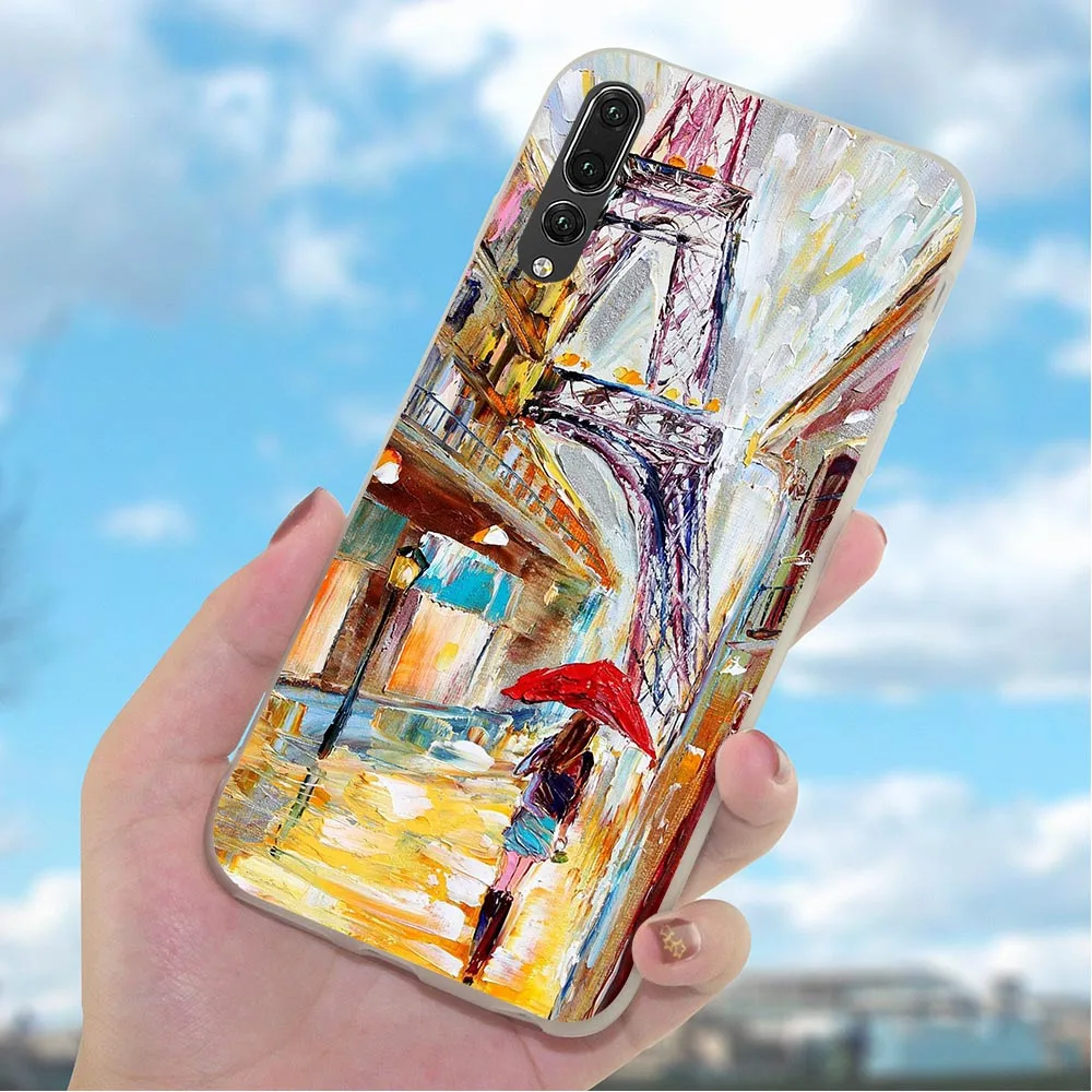 Мягкий чехол для телефона из ТПУ с изображением Эйфелевой башни Huawei Honor 6A 10 8 9 Lite 7A