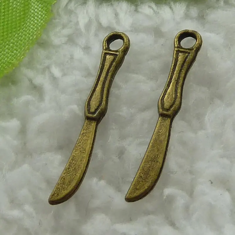 640 штук античные бронзовые подвески для ножей 25x3 мм #3196|knife charm|charm charmantique bronze charms |