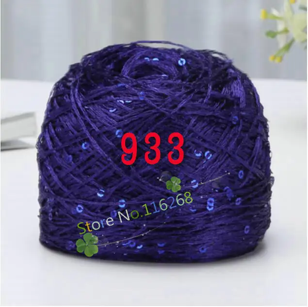 100 г* 3 шт. цветная пряжа для вязания крючком, Тонкая нить, блестящая пряжа с блестками для ручного вязания, пряжа для вязания шалей, пряжа для вязания крючком t50 - Цвет: 933
