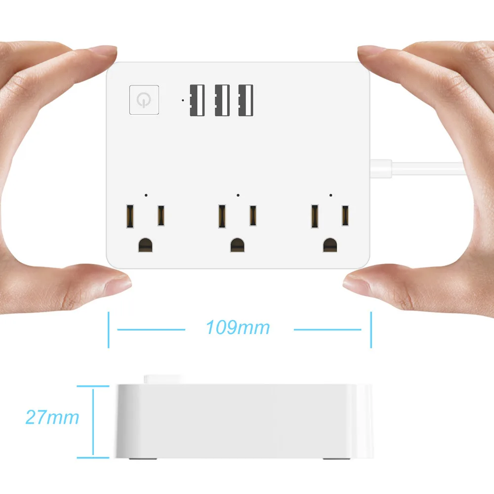 Умный удлинитель с Wi Fi сетевой фильтр разными розетками 3 USB порта Голосовое