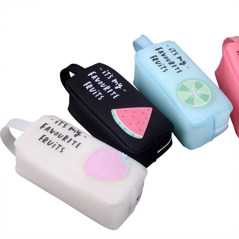 

1pc Cartoon Fruit Pencilcase Pencil Bag Large Capacity Pen Case Kids Kawaii Stationery School Pen Bag Cosmetics Brushes Holder