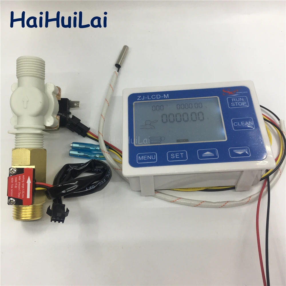 ZJ LCD M измерительный контроллер + датчик температуры 1/2 &quotДатчик потока клапан для