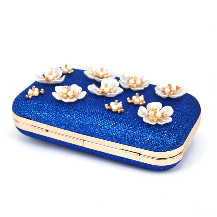 Чехол-накладка с цветочным рисунком вечерняя сумочка синего цвета красный