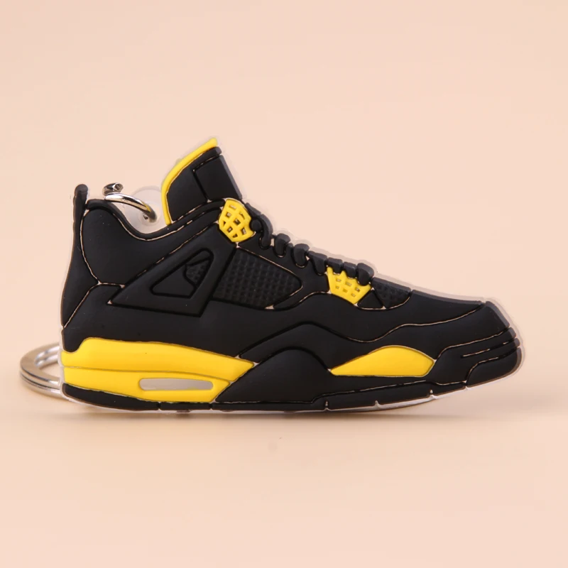 Picture Color10 Брелок Новые экзотические мини Jordan 4 Ретро обуви ключевая цепь Для мужчин и Для женщин детские подарочные брелки на баскетбольных кроссовок ключ держатель Porte Clef - Цвет: Picture Color10