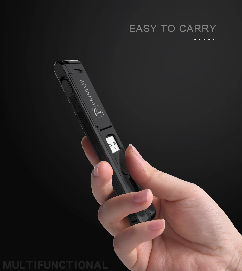 Oatsbasf 3 в 1 Micro usb type C 8 Pin USB кабель для iPhone X 8 7 6 Креативный дизайн скрытый USB кабель для Xiaomi huawei