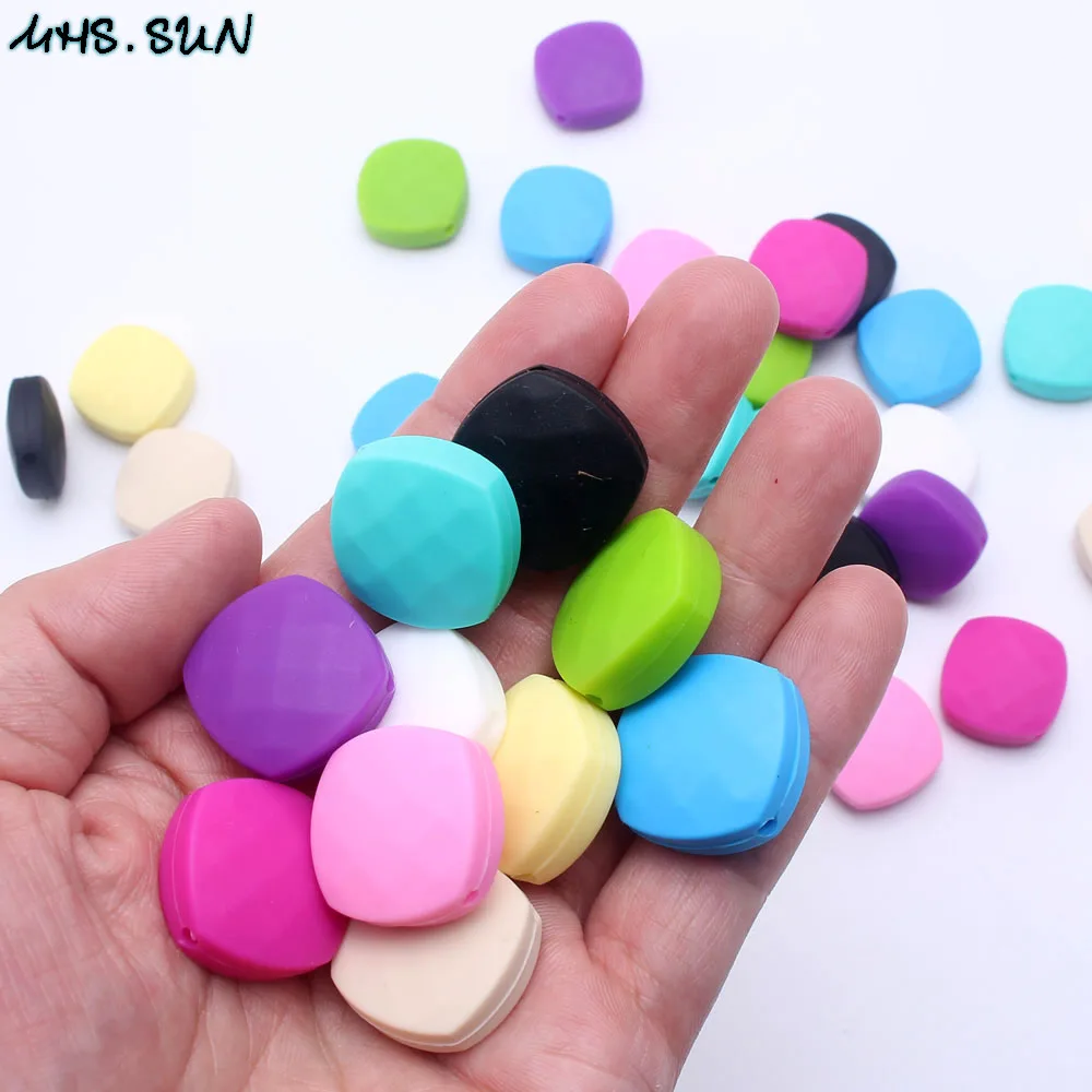 MHS. Солнцезащитные квадратные силиконовые бусины для прорезывания зубов разных