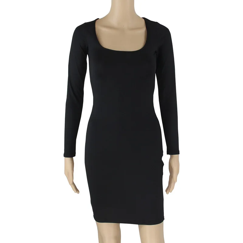

AKSLXDMMD Women Sexy Bodycon Dress 2019 New Spring O-neck Long-sleeve Hip Package Dresses Female Vestidos LH1354