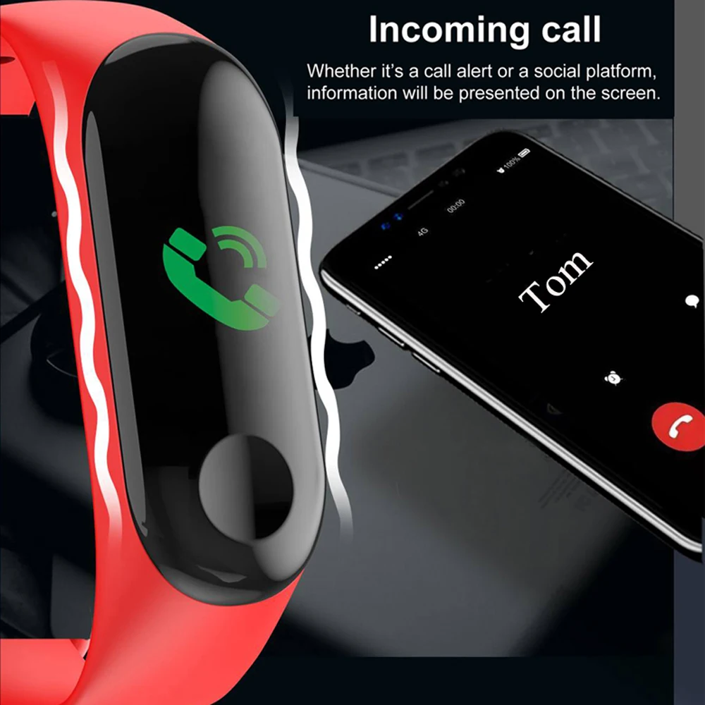 M3 смарт браслет для iOS и Android Водонепроницаемый спортивные Smartband крови Давление