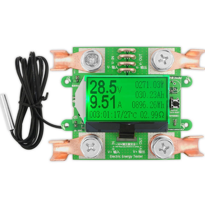 300V 100A DC Цифровой вольтметр Амперметр измеритель напряжения Емкость аккумулятора автомобиля вольт ток ваттметр детектор источник питания Тестер