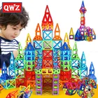 QWZ 164 шт Мини Магнитный дизайнерский Строительный набор модель и строительные игрушки пластиковые магнитные блоки Развивающие игрушки для детей подарок