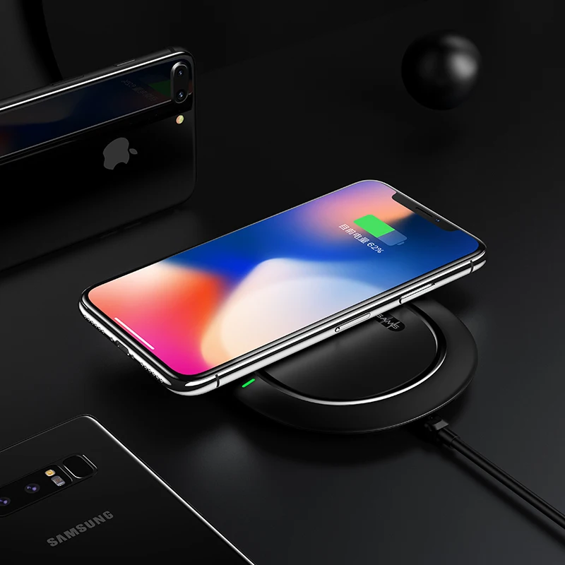 USAMS 10 Вт Qi Беспроводное зарядное устройство для мобильного телефона iPhone X XR 8 8P samsung