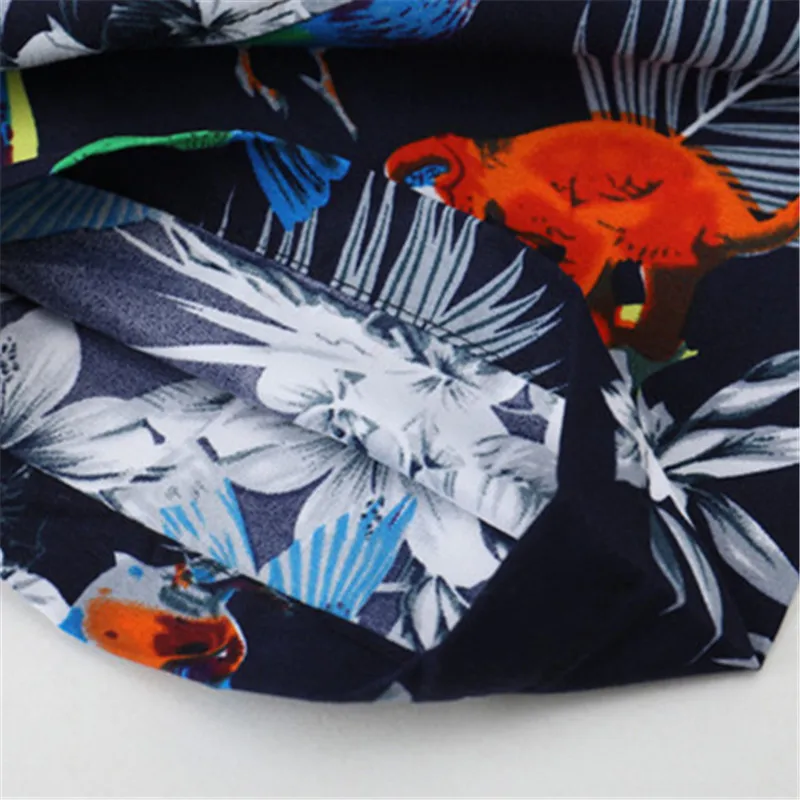 

2019 Summer Holiday Beach Casual Man Shirt Hawaiian Floral Print Plus Size Short Sleeves Shirt