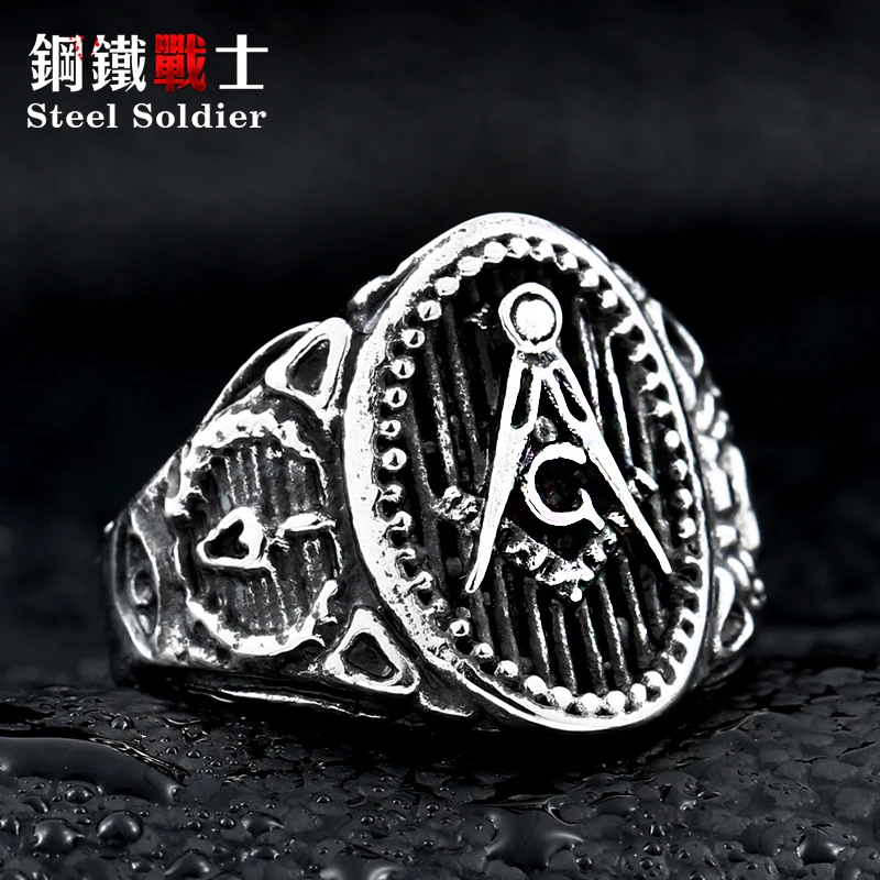 Мужское масонское кольцо из нержавеющей стали 316l|jewelry mood ring|jewelry silver ringring |