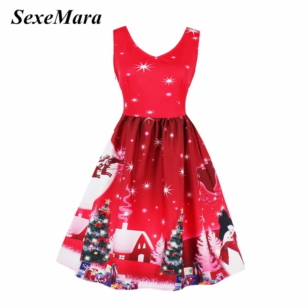 Женское винтажное платье SexeMara вечернее большого размера с V-образным вырезом