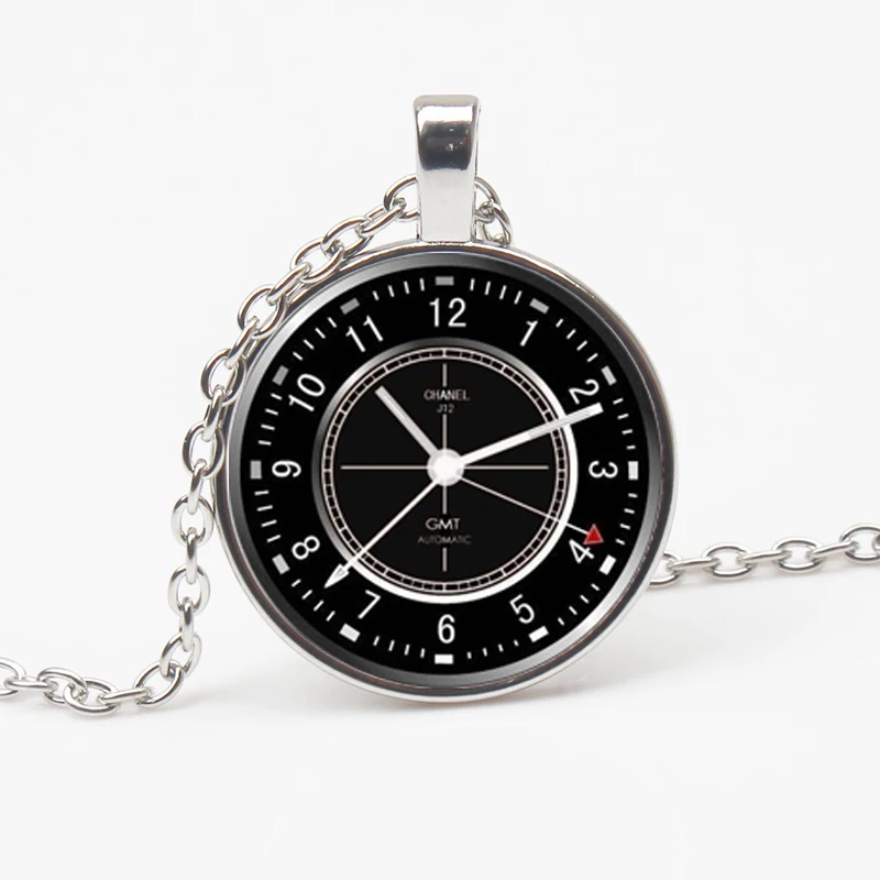 

Fashion Wrought Iron Clock Glass Necklace Charm Wall Clock Necklace Time Gift Retro Time Private Custom Friend Gift Souvenir Toy