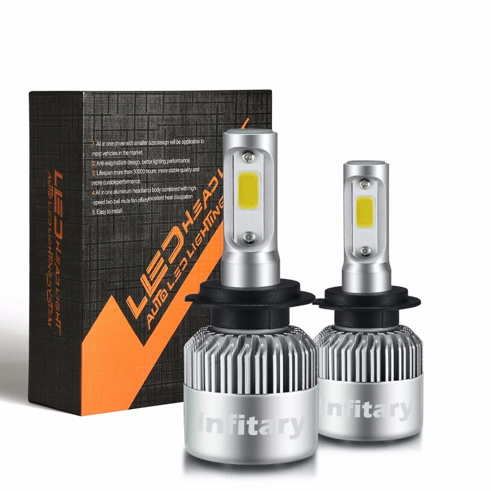 2 предмета 12 V 24 Автомобильные фары H4 светодиодный H7 H1 H3 H11 H13 H27 HB3 HB4 9004 9005 9006 9007 72 Вт