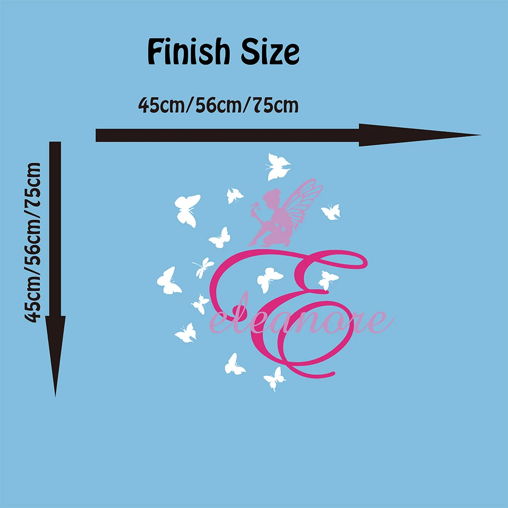 Custom Name Fairy Flower Butterfly Wall Decal Girl Room Kids Personalized Tale Nature Animal Sticker Vinyl | Дом и сад