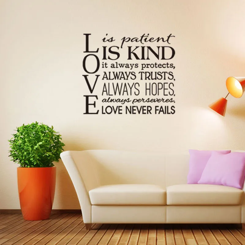 

Proverbs Wall Stickers Plane Wall Decoration For Home Decor Love Is A Long-lasting Patience Quote Wall Sticker Design