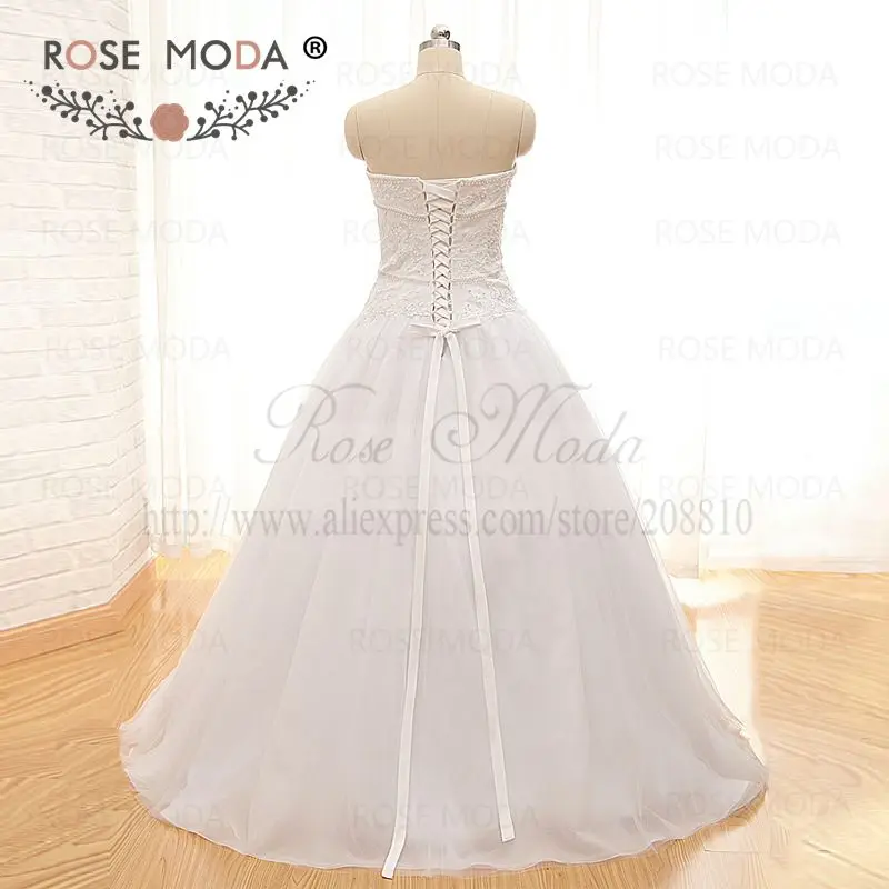 Иллюзионное свадебное платье с глубоким сердечком и жемчугом кружевной корсет