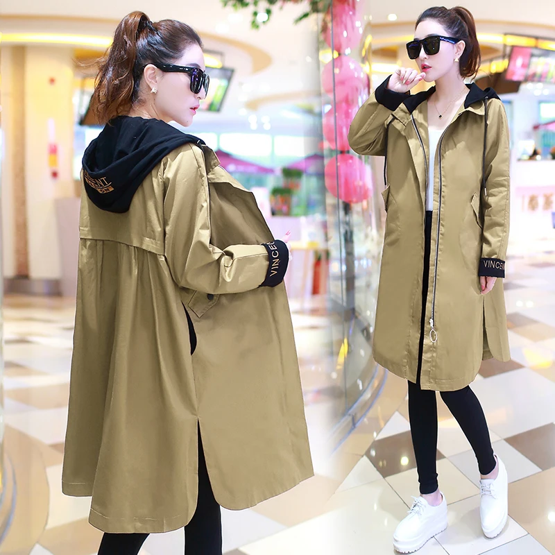 Новинка 2019 года осень для женщин длинные тренчи пальто будущих мам плюс размеры