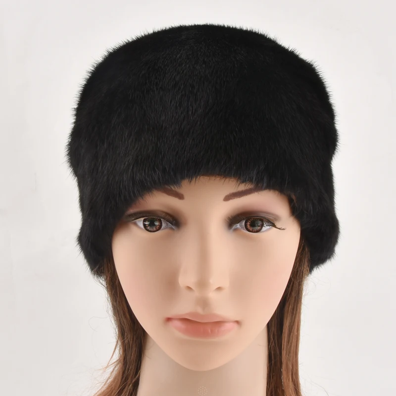 Шапка бини из натурального меха норки зимняя женская шапка|Женские Skullies и