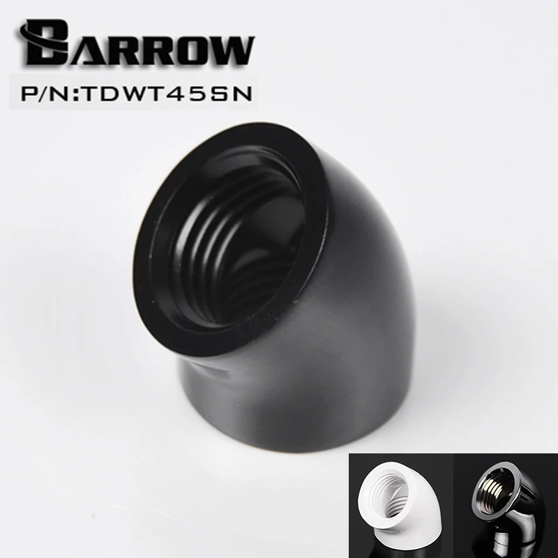 Фото Адаптер Barrow G1/4 &quot45 градусов с резьбой черный белый серебристый fitting-TDWT45SN