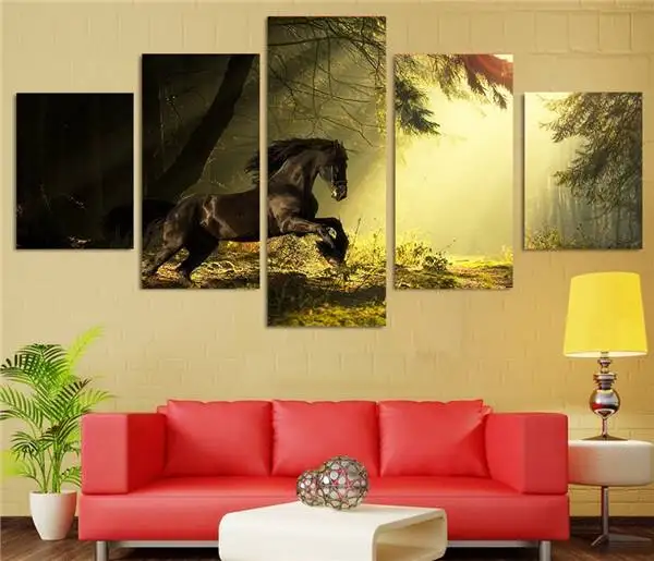 

Hd Printed Majestic Horse Training The Forest Painting Canvas Print Room Decor Print Poster Picture Canvas Free Shipping/Ny-4503