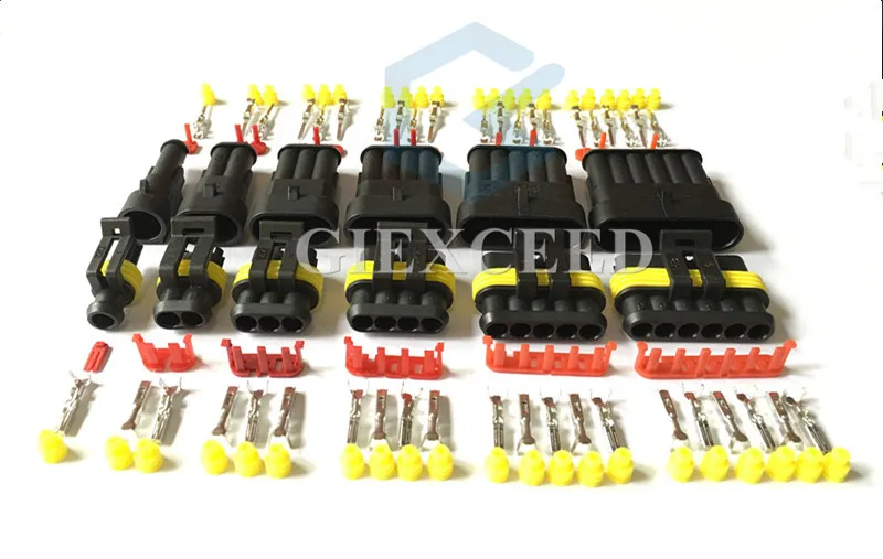 

Superseal AMP/Tyco Waterproof 12V Electrical Connectors Kit 1/2/3/4/5/6 Way Pin Automotive Connector Auto Socket