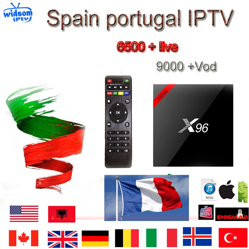 X96WAndroid TV- 1 год Испания IP TV испанский канал M3u Abonnement Ip tv Великобритания Италия