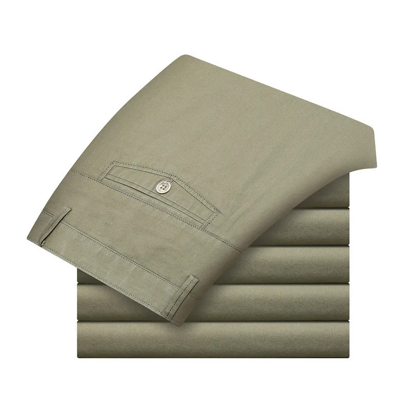 Light khaki MRMT брендовые новые мужские брюки с высокой талией, однотонные мужские брюки, мужские хлопковые тонкие брюки, мужские прямые брюки - Цвет: Light khaki