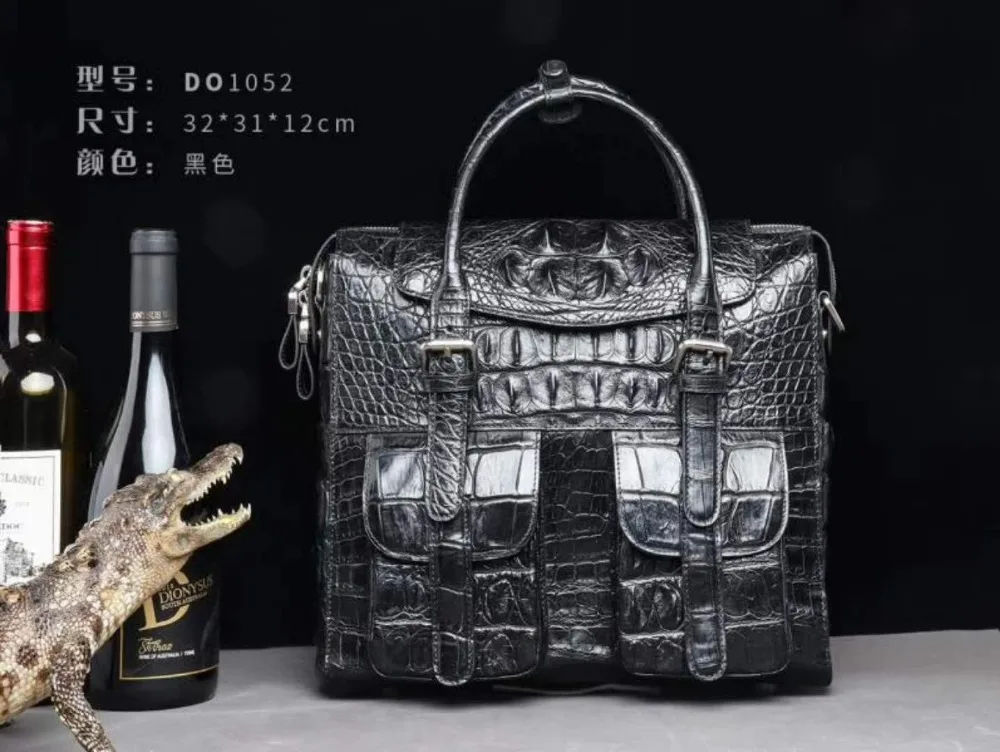 Новинка 2018 мужской деловой портфель из 100% натуральной крокодиловой кожи сумка