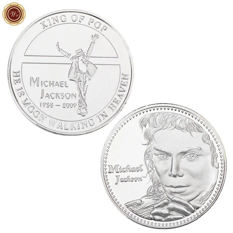 WR 4 шт мир Поп Король мира танец король Майкл Джексон золото юбилейные подарки