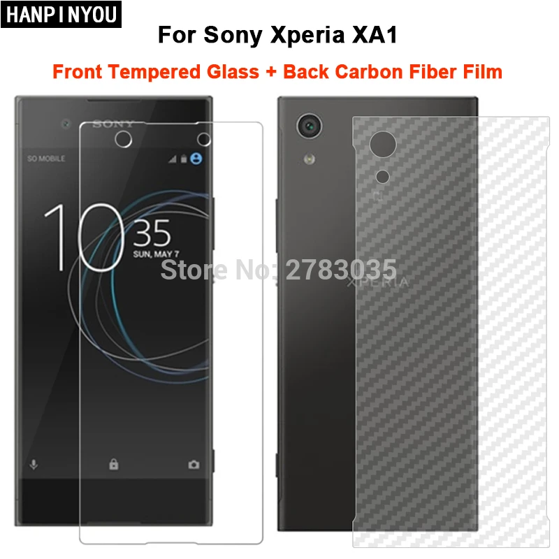 Для Sony Xperia XA1 / Dual 1 комплект = мягкая задняя пленка из углеродного волокна +